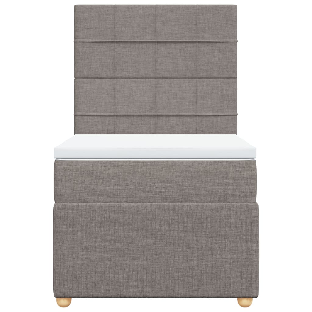 Sommier à lattes de lit avec matelas Taupe 100x200 cm Tissu