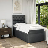 Slatted bed base with mattress Dark grey 100x200cm Fabric