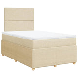 Slatted bed base with cream mattress 120x190 cm fabric