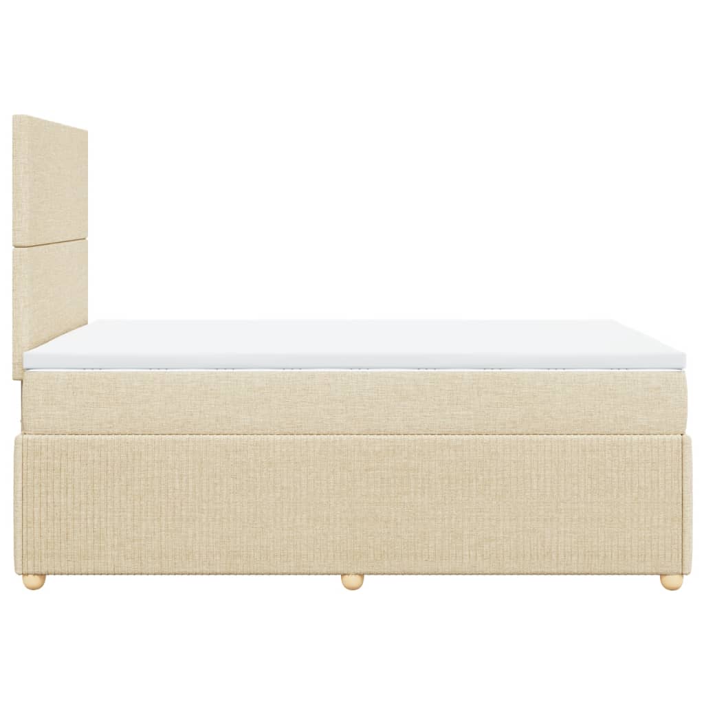 Slatted bed base with cream mattress 120x190 cm fabric