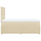 Slatted bed base with cream mattress 120x190 cm fabric