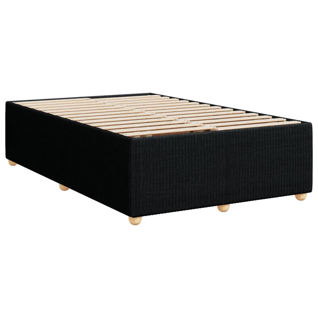 Sommier à lattes de lit avec matelas noir 120x190 cm tissu