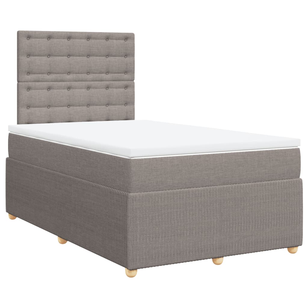 Sommier à lattes de lit avec matelas taupe 120x190 cm tissu