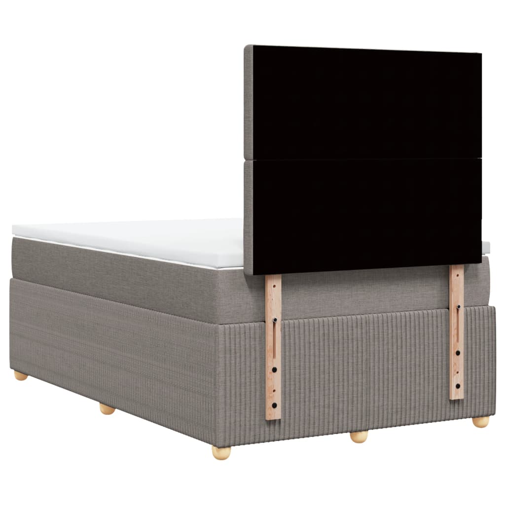 Sommier à lattes de lit avec matelas taupe 120x190 cm tissu