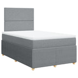 Slatted bed base with mattress Light grey 120x200cm Fabric