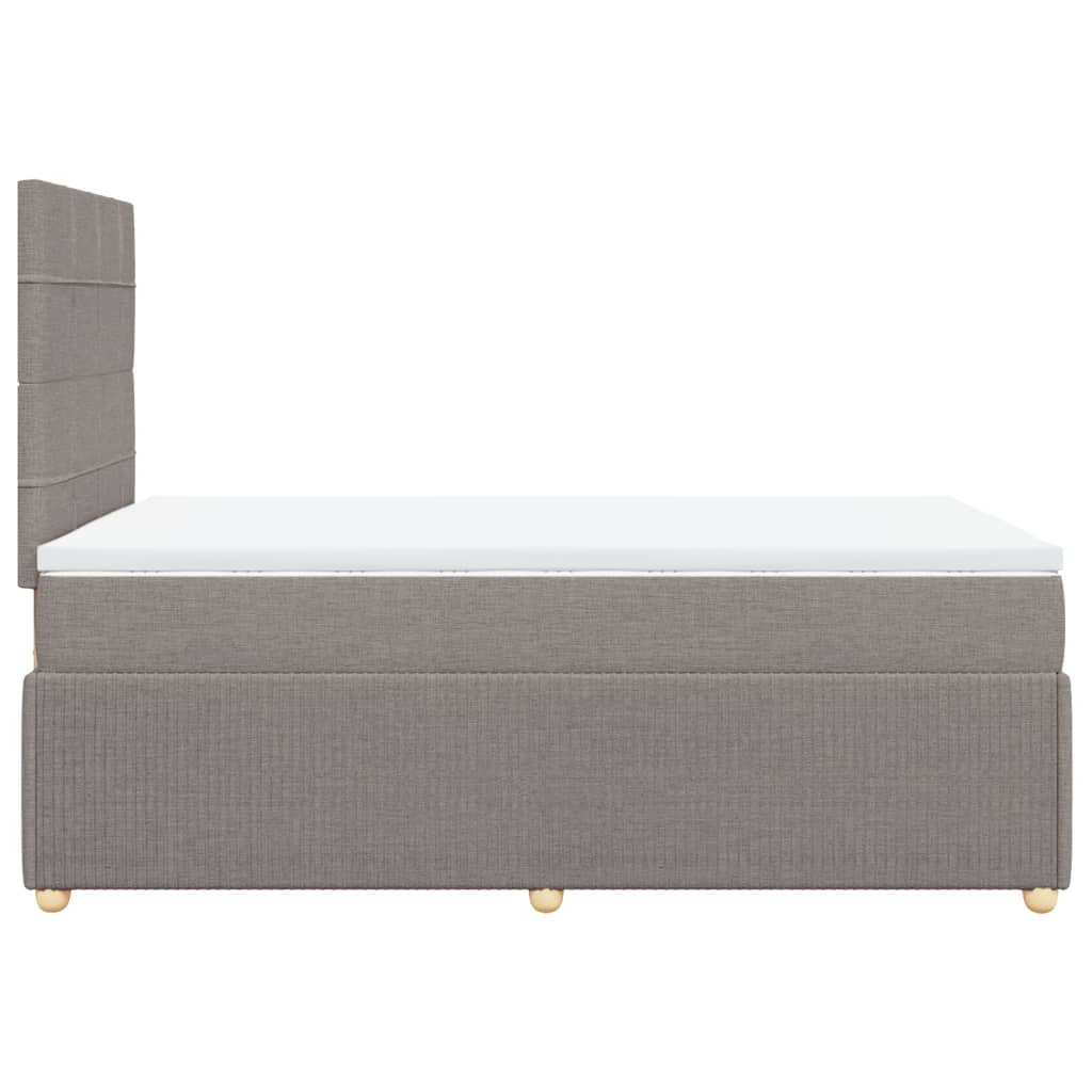 Sommier à lattes de lit avec matelas Taupe 120x200 cm Tissu