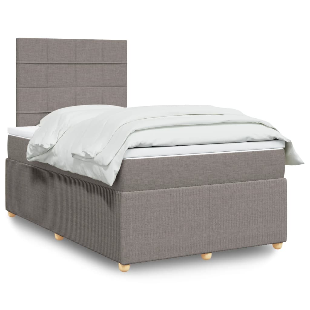 Sommier à lattes de lit avec matelas Taupe 120x200 cm Tissu