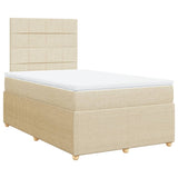 Bed slatted base with mattress Cream 120x200 cm Fabric