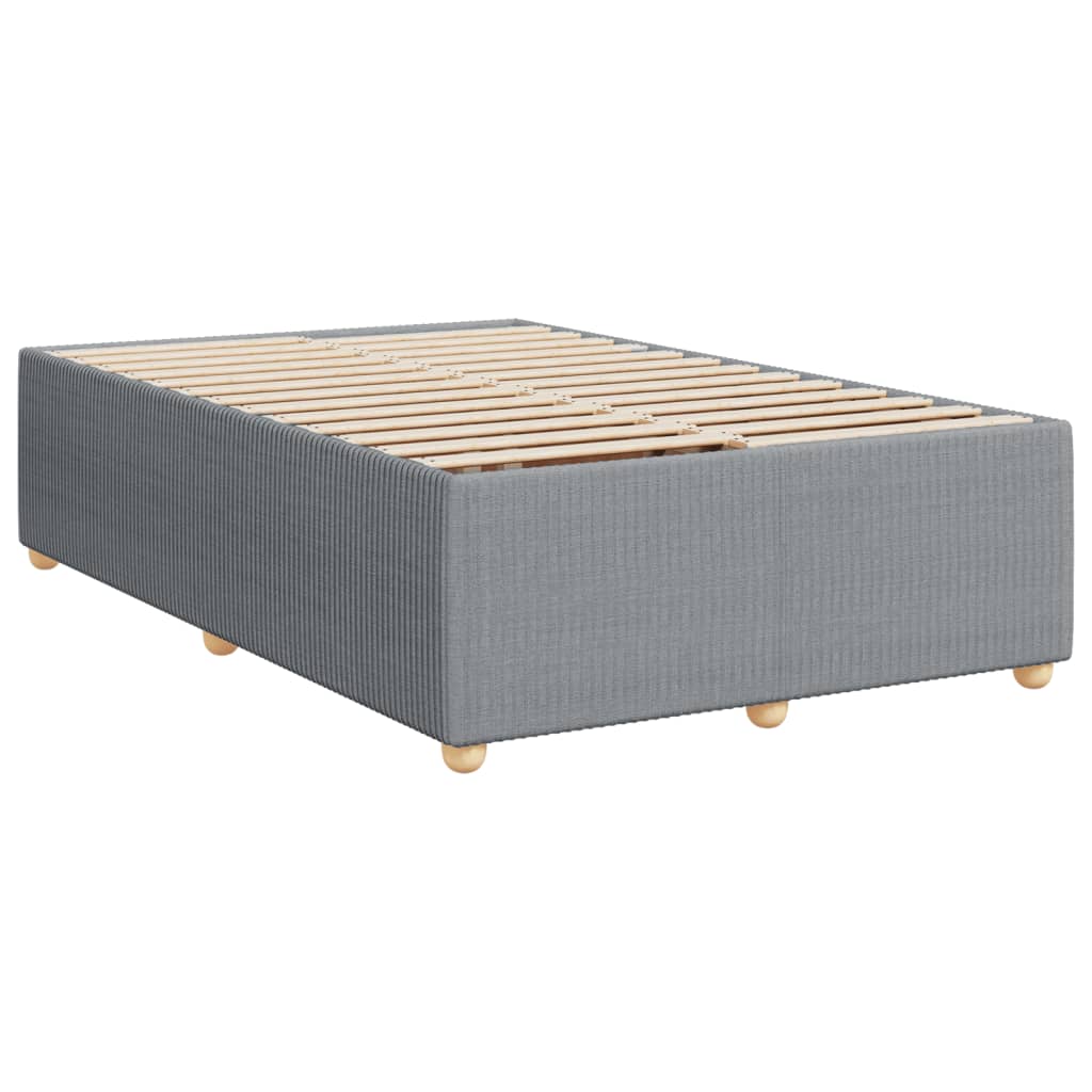 Slatted bed base with mattress Light grey 120x200cm Fabric