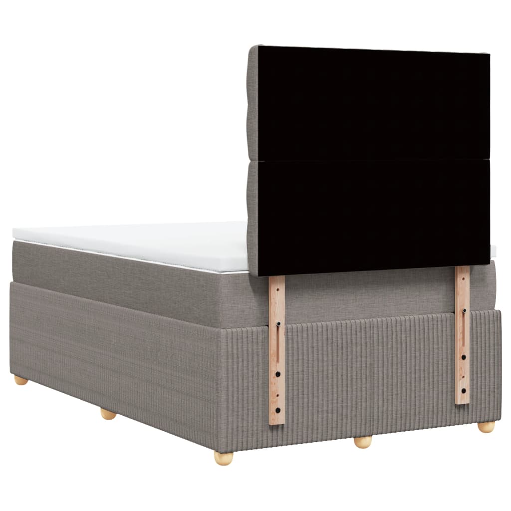 Sommier à lattes de lit avec matelas Taupe 120x200 cm Tissu