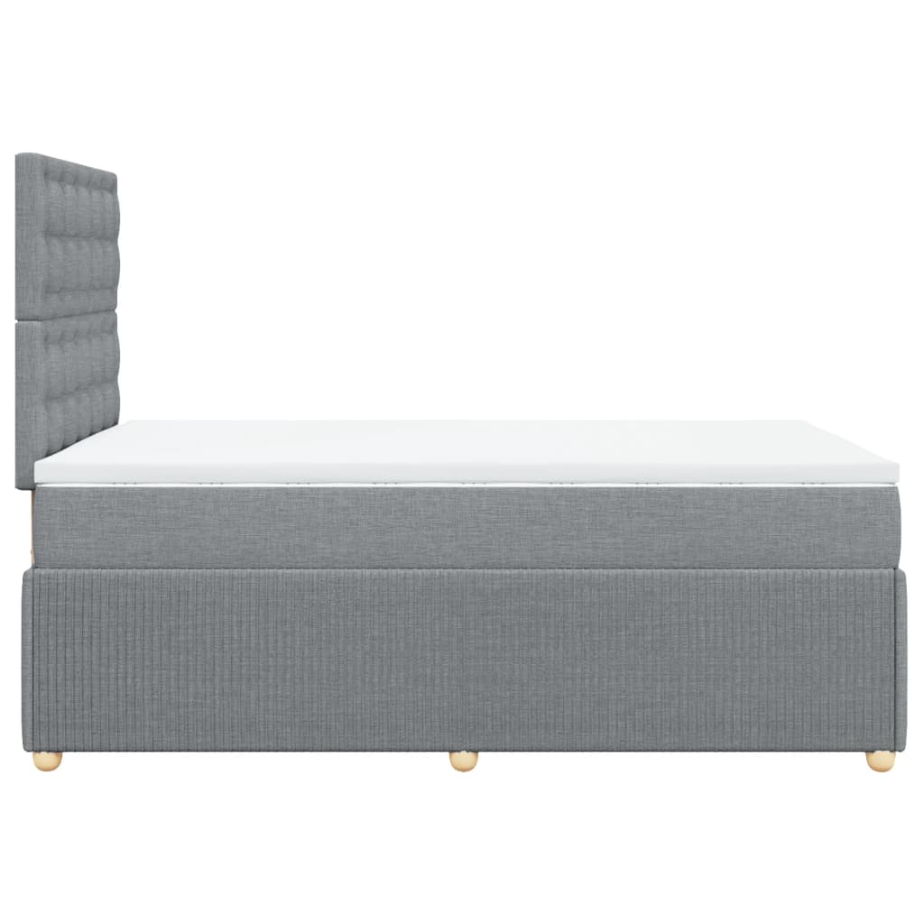 Sommier à lattes de lit avec matelas Gris clair 120x200cm Tissu