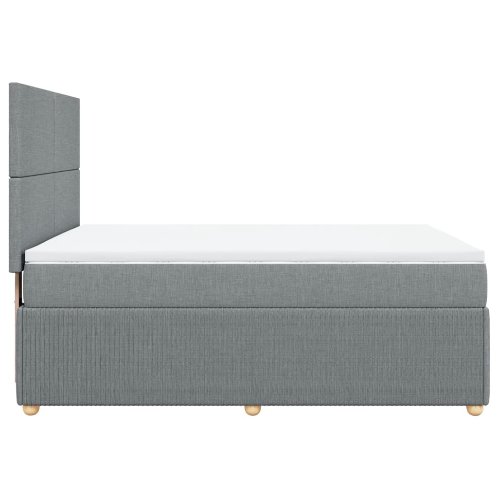 Sommier à lattes de lit avec matelas Gris clair 140x190cm Tissu