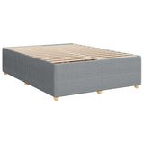 Slatted bed base with mattress Light grey 140x190cm Fabric