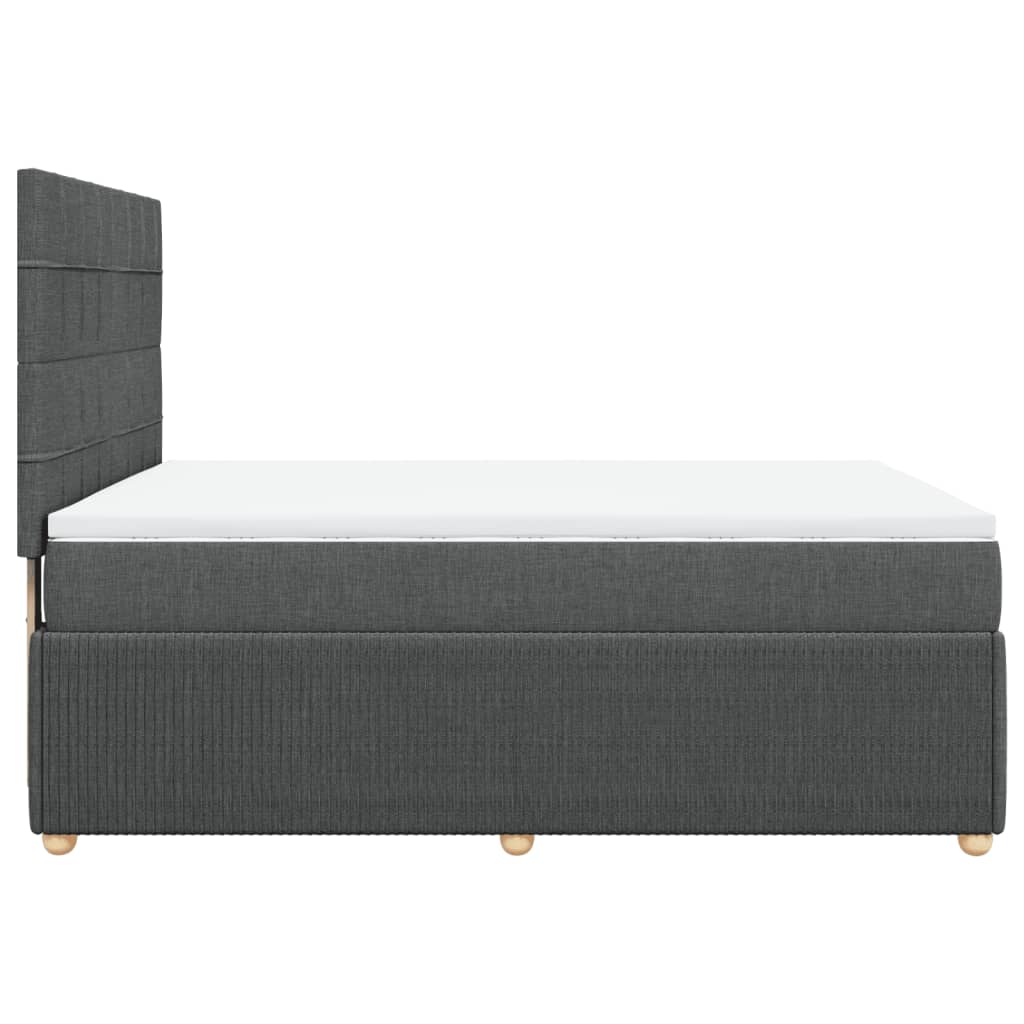 Slatted bed base with mattress Dark grey 140x190cm Fabric