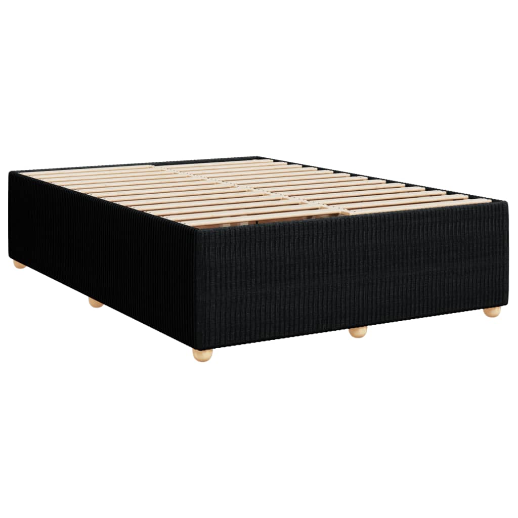 Sommier à lattes de lit avec matelas Noir 140x190 cm Tissu