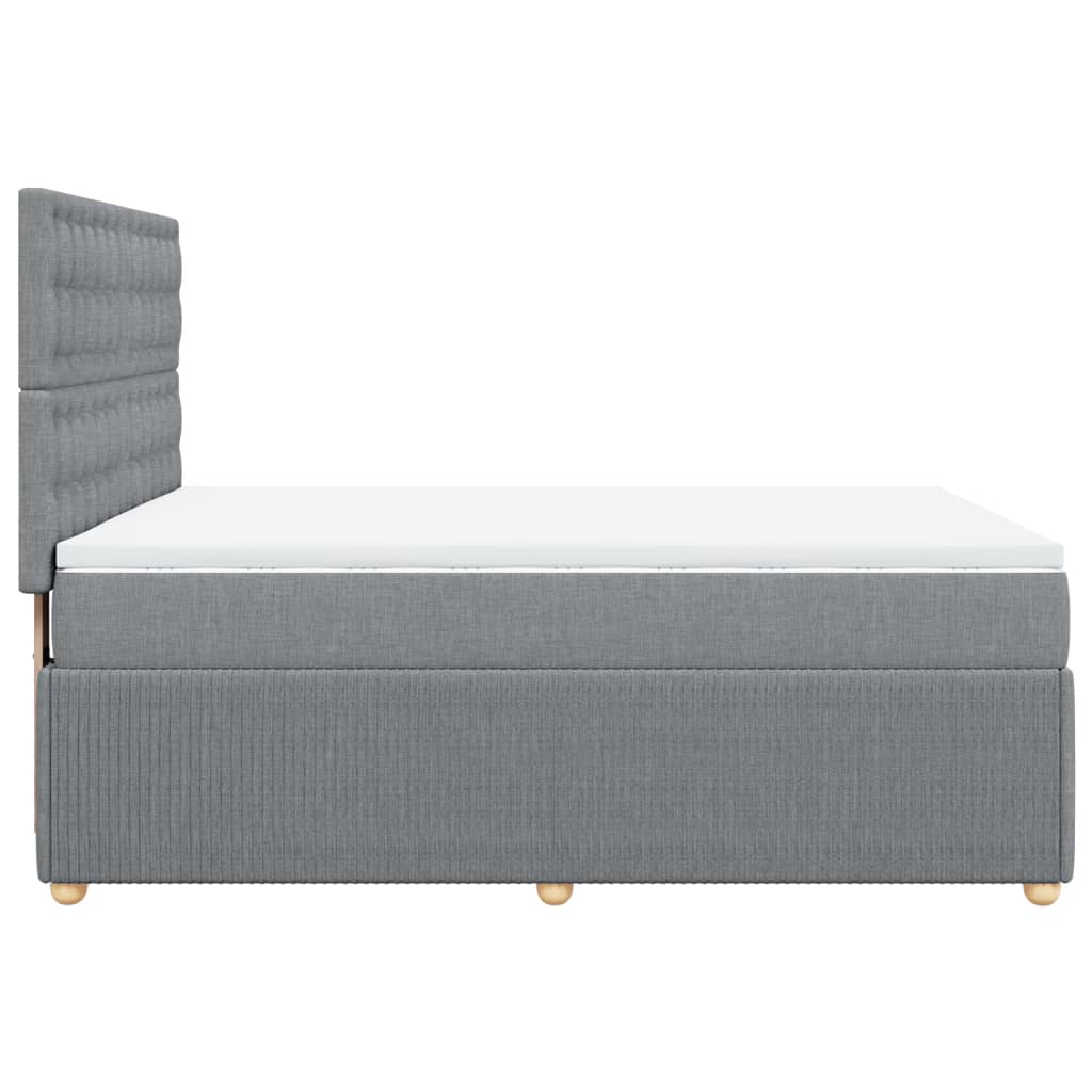 Sommier à lattes de lit avec matelas Gris clair 140x190cm Tissu