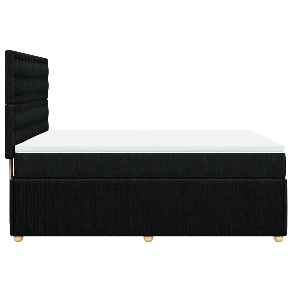 Sommier à lattes de lit avec matelas Noir 140x190 cm Tissu