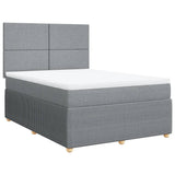 Sommier à lattes de lit avec matelas Gris clair 140x200cm Tissu