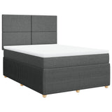 Slatted bed base with mattress Dark grey 140x200cm Fabric