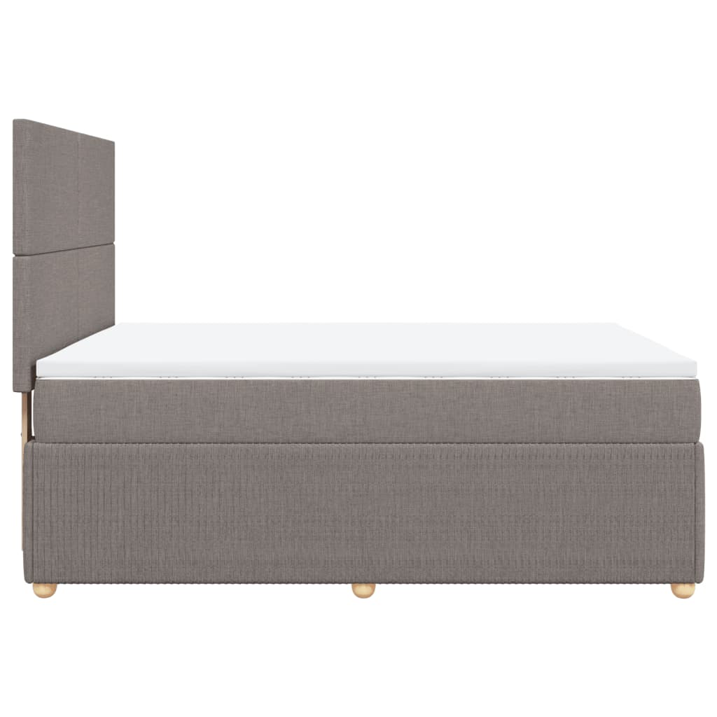 Sommier à lattes de lit avec matelas Taupe 140x200 cm Tissu