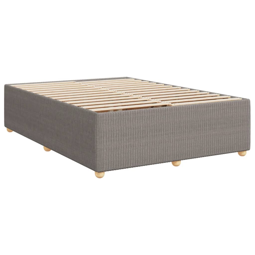 Sommier à lattes de lit avec matelas Taupe 140x200 cm Tissu