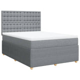 Sommier à lattes de lit avec matelas Gris clair 140x200cm Tissu