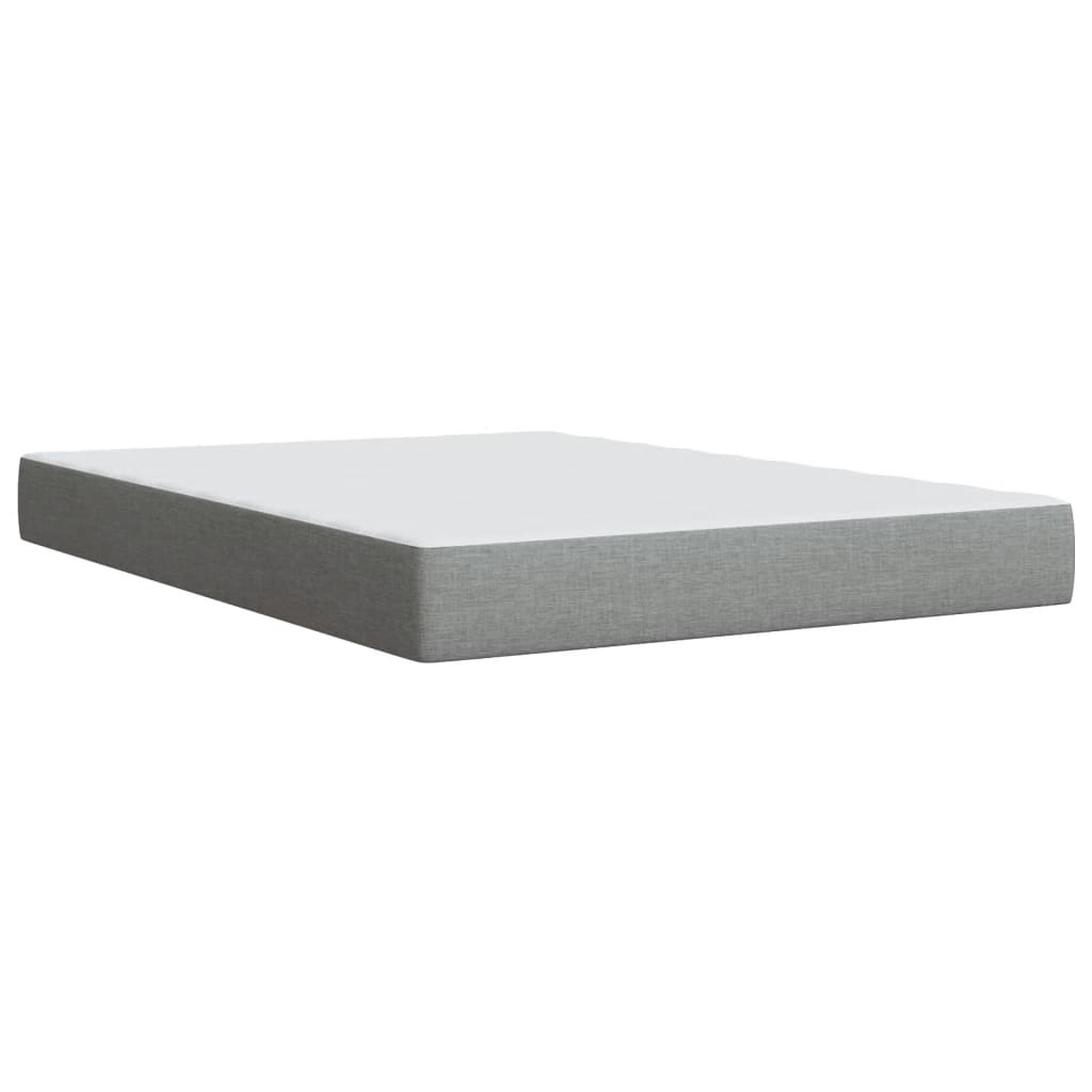 Sommier à lattes de lit avec matelas Gris clair 140x200cm Tissu