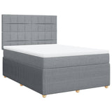 Sommier à lattes de lit avec matelas Gris clair 160x200cm Tissu