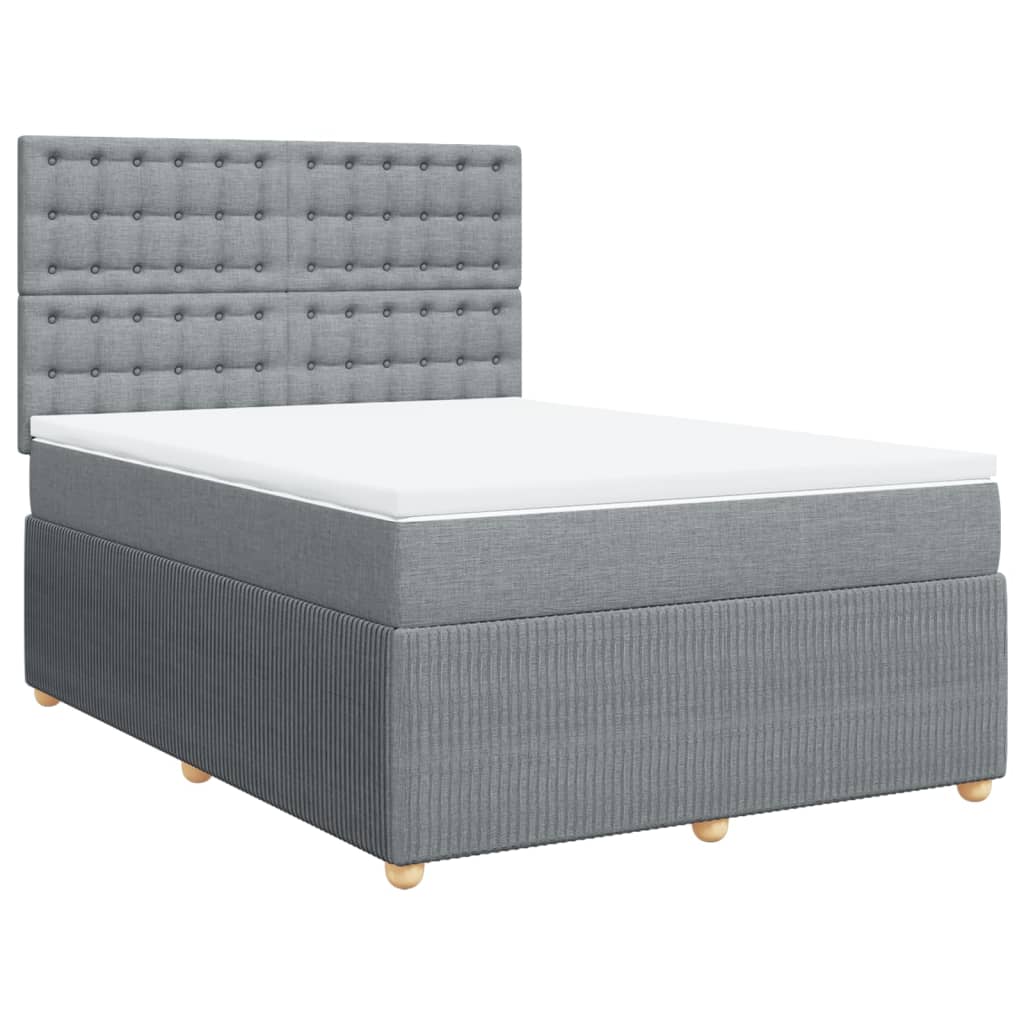 Sommier à lattes de lit avec matelas Gris clair 160x200cm Tissu