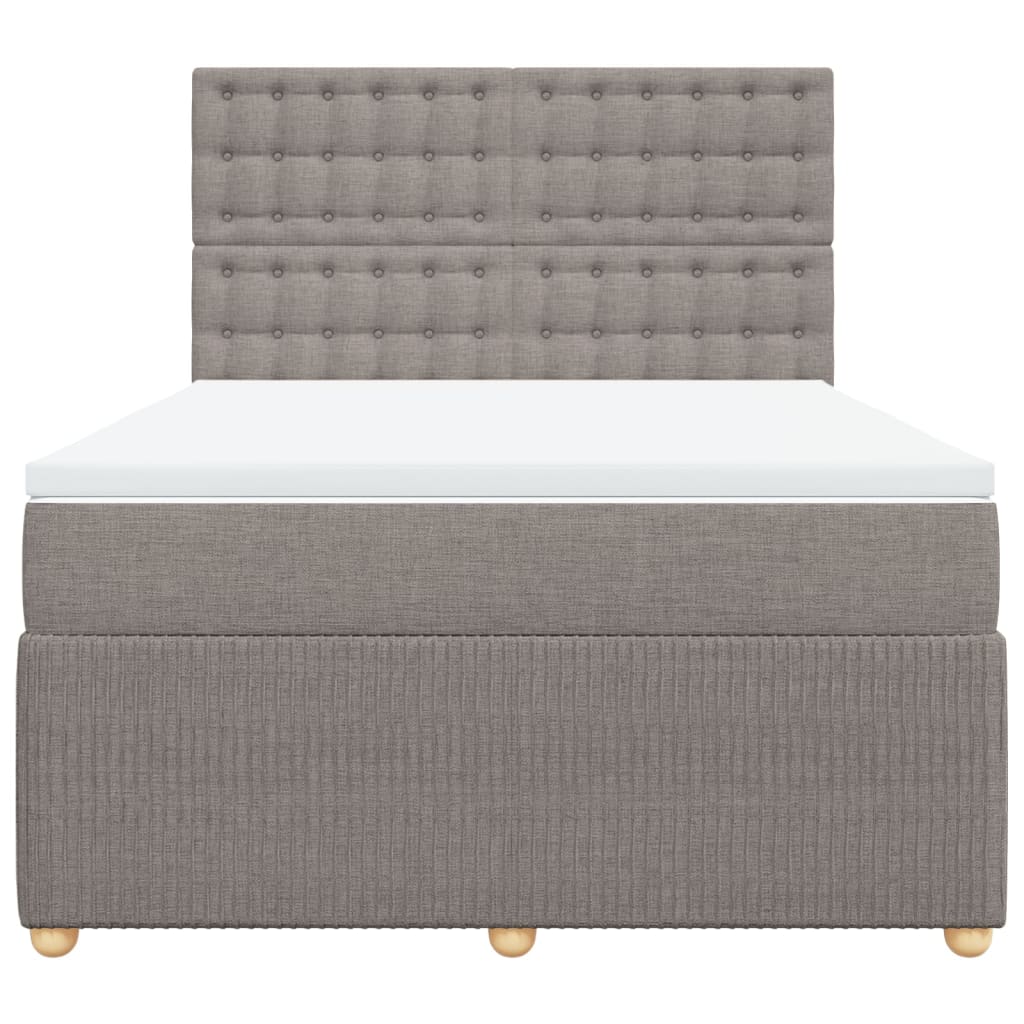 Sommier à lattes de lit avec matelas Taupe 160x200 cm Tissu