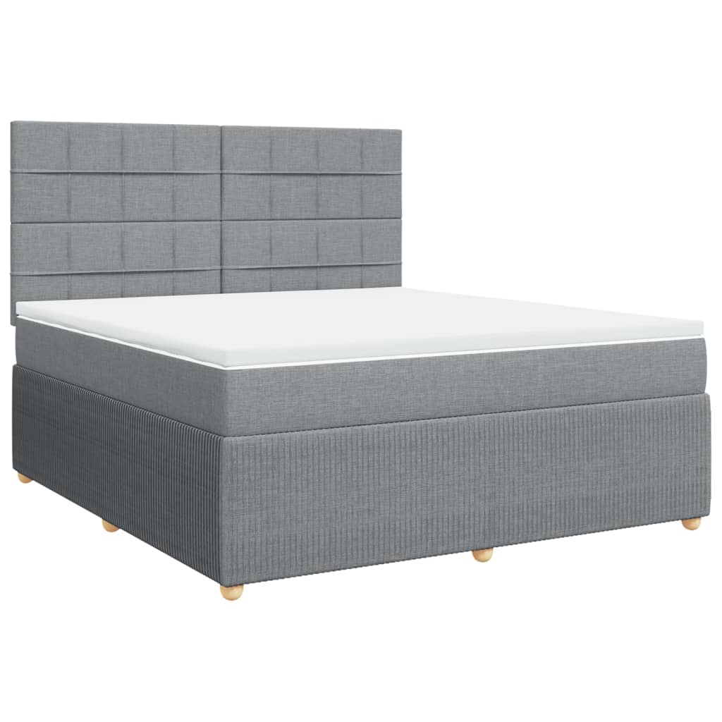 Sommier à lattes de lit avec matelas Gris clair 180x200cm Tissu