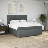 Slatted bed base with mattress Dark grey 180x200cm Fabric