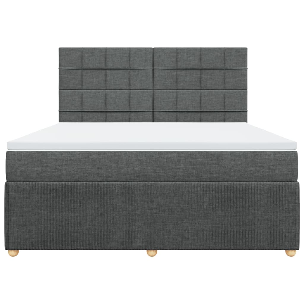 Slatted bed base with mattress Dark grey 180x200cm Fabric