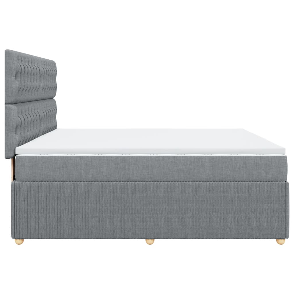 Sommier à lattes de lit avec matelas Gris clair 180x200cm Tissu