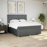 Slatted bed base with mattress Dark grey 180x200cm Fabric