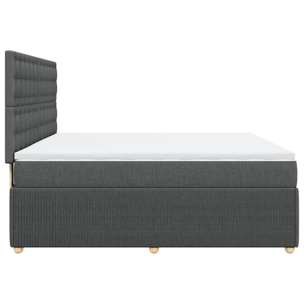 Slatted bed base with mattress Dark grey 180x200cm Fabric