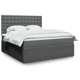 Slatted bed base with mattress Dark grey 180x200cm Fabric