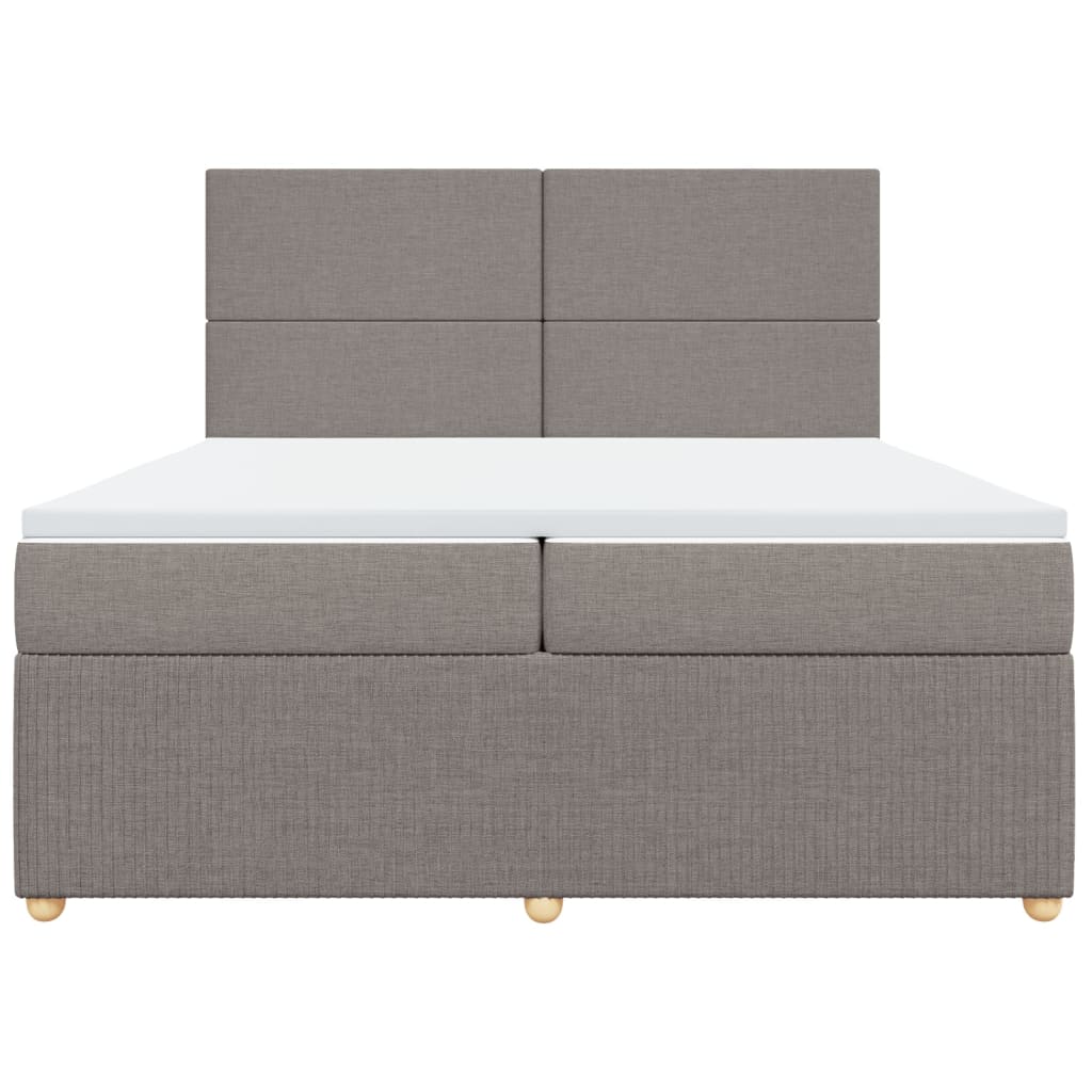 Sommier à lattes de lit avec matelas Taupe 200x200 cm Tissu