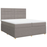 Sommier à lattes de lit avec matelas Taupe 200x200 cm Tissu