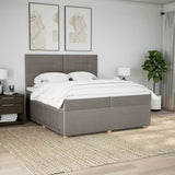 Sommier à lattes de lit avec matelas Taupe 200x200 cm Tissu