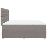 Sommier à lattes de lit avec matelas Taupe 200x200 cm Tissu