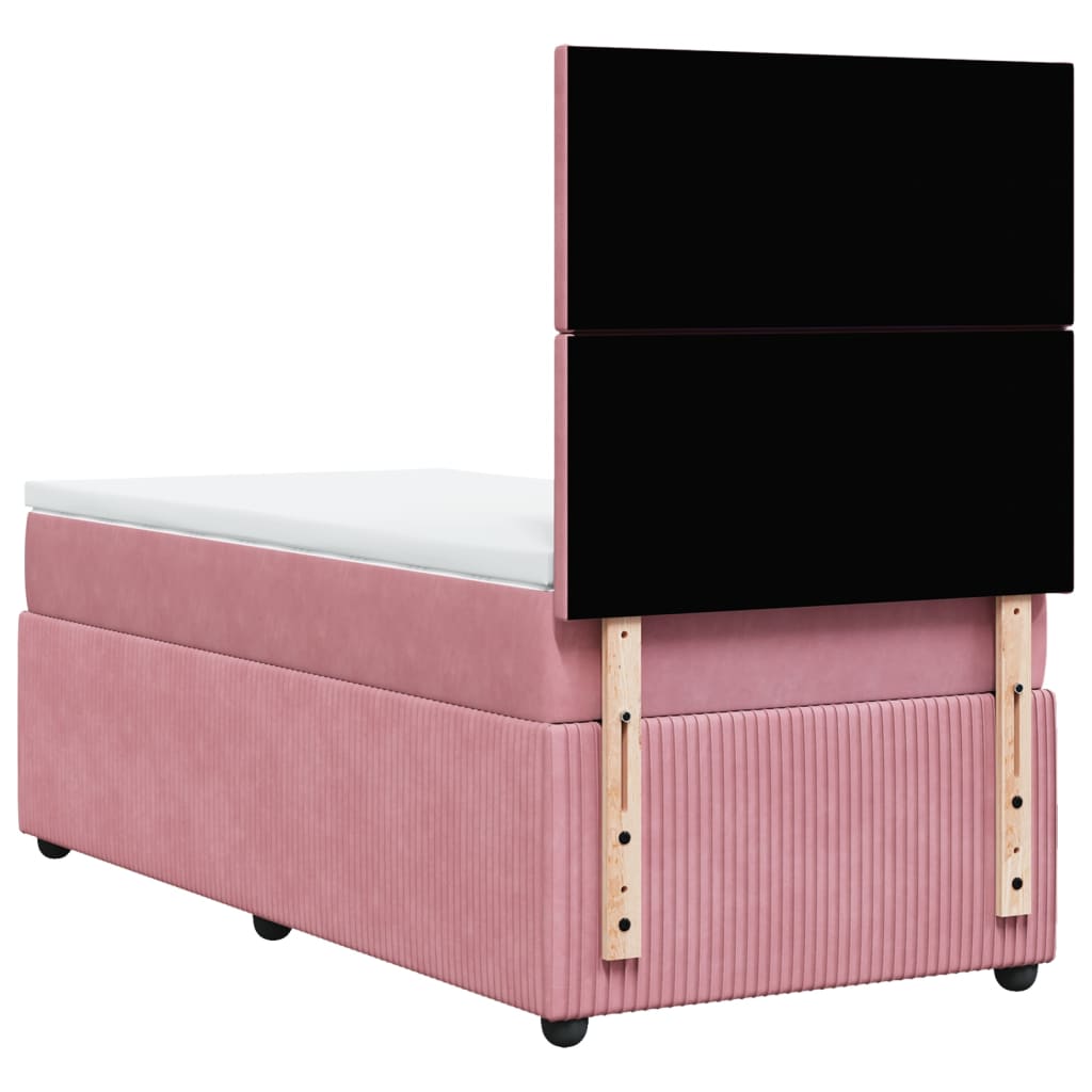 Sommier à lattes de lit avec matelas Rose 90x200 cm Velours