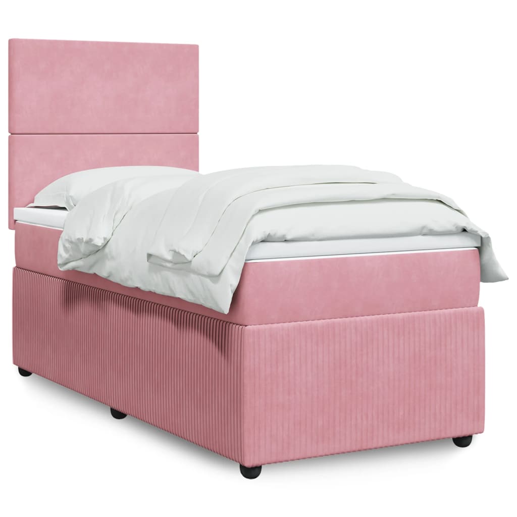 Sommier à lattes de lit avec matelas Rose 90x200 cm Velours