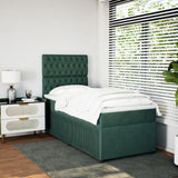 Slatted bed base with mattress Dark green 90x200 cm