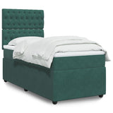 Slatted bed base with mattress Dark green 90x200 cm