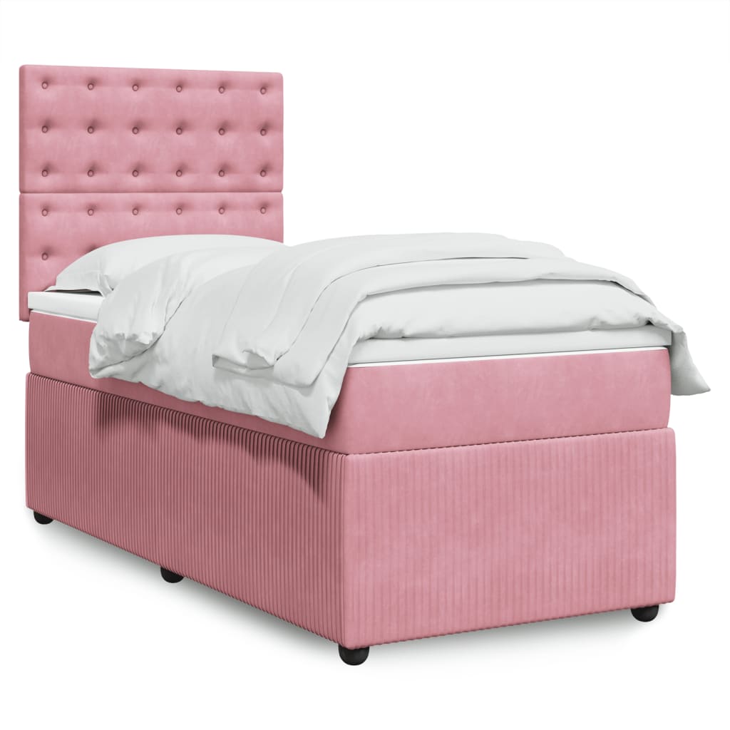 Sommier à lattes de lit avec matelas Rose 90x200 cm Velours