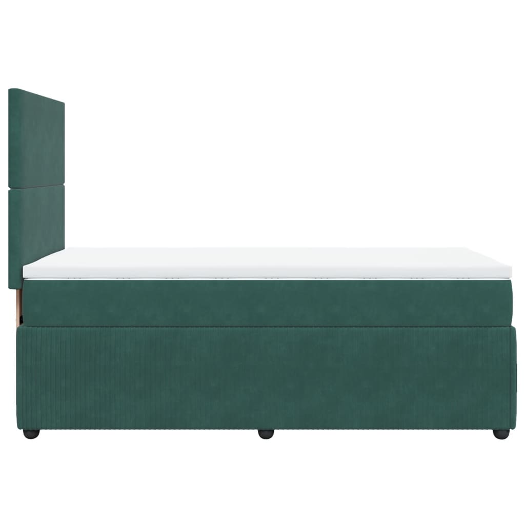 Slatted bed base with mattress Dark green 100x200 cm