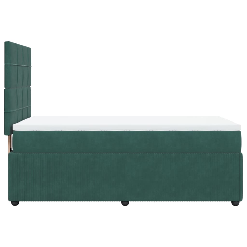 Slatted bed base with mattress Dark green 100x200 cm