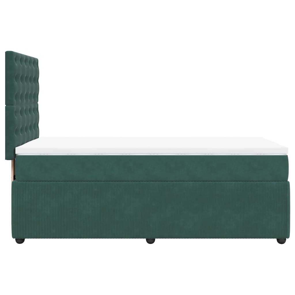 Slatted bed base with mattress Dark green 100x200 cm