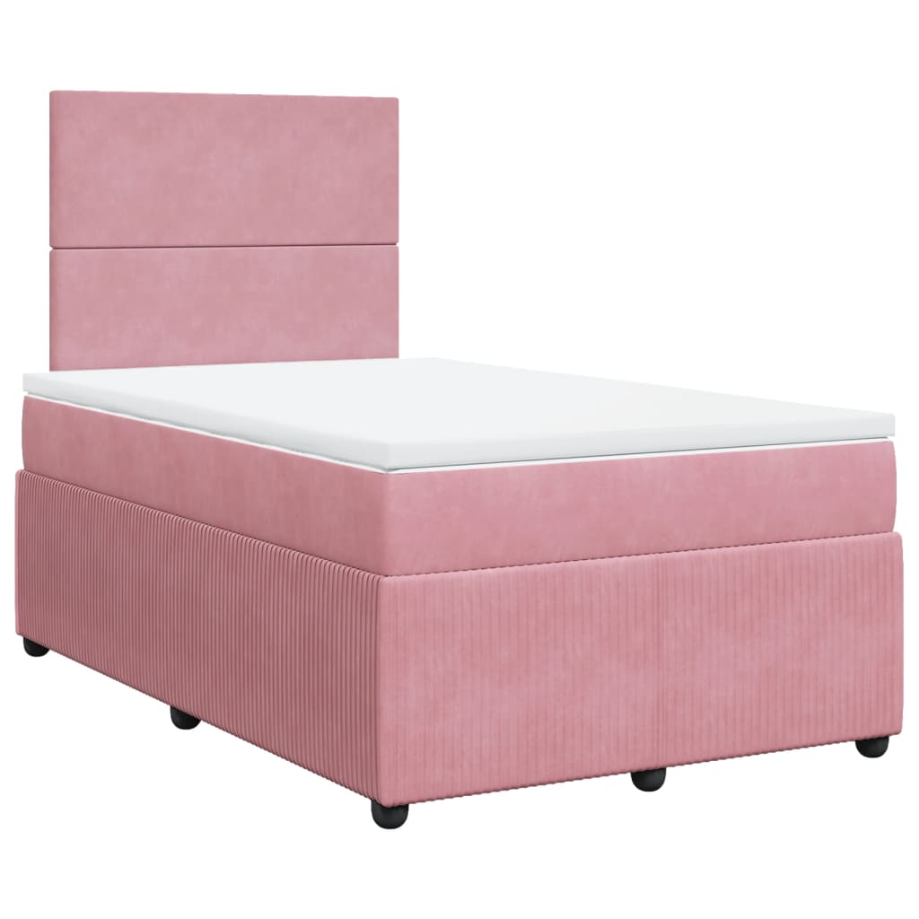 Slatted bed base with mattress Rose 120x200 cm Velvet